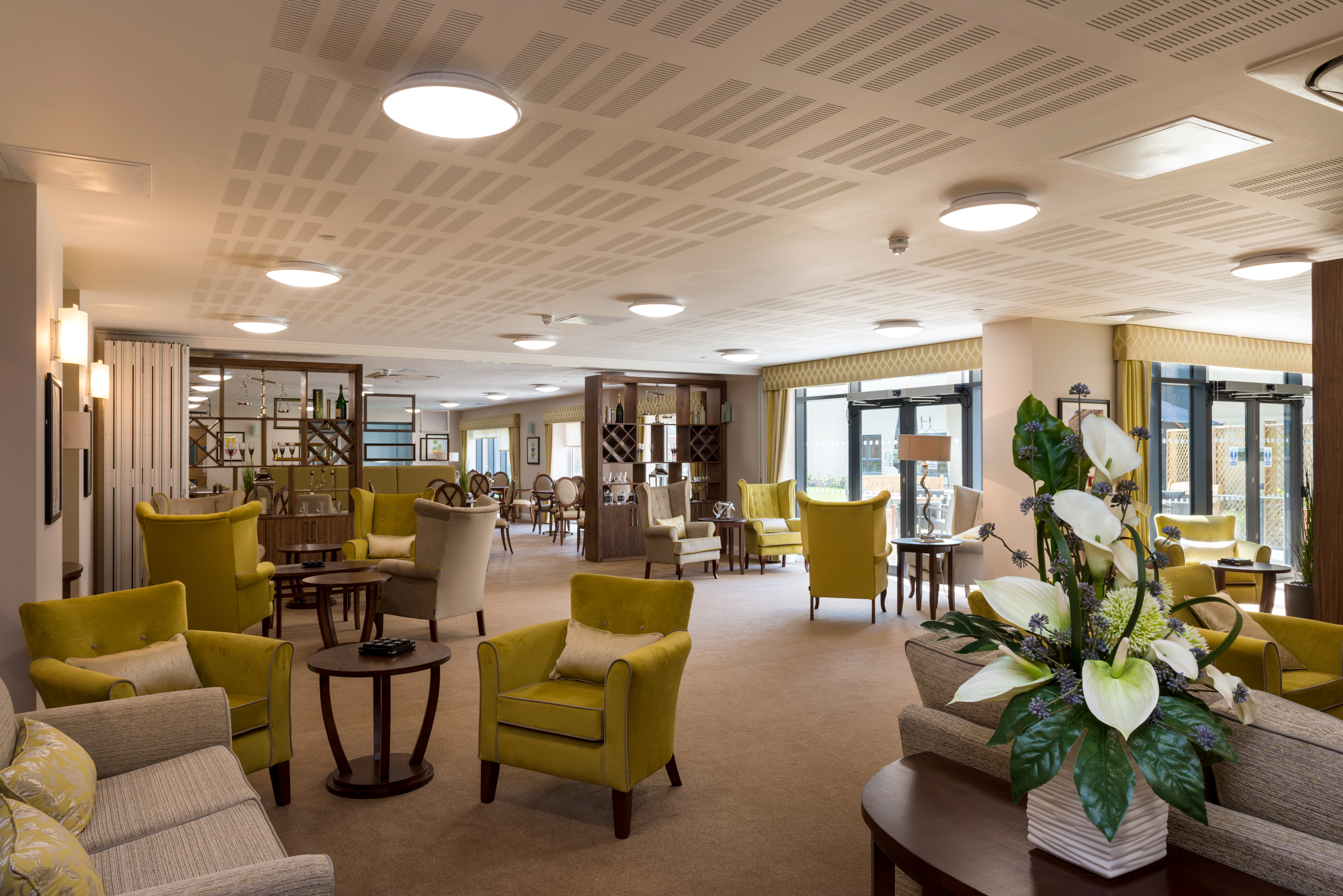 Communal seating area at Burnham Court, Malmesbury SN16 0FN