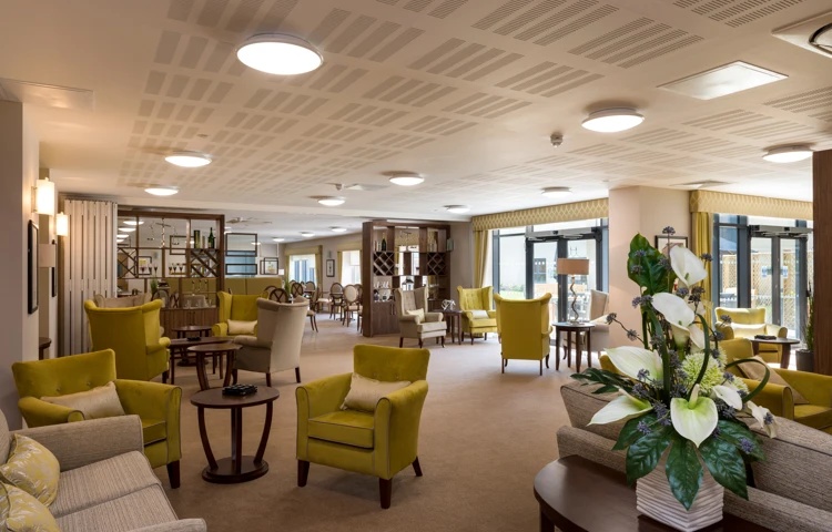 Communal seating area at Burnham Court, Malmesbury SN16 0FN