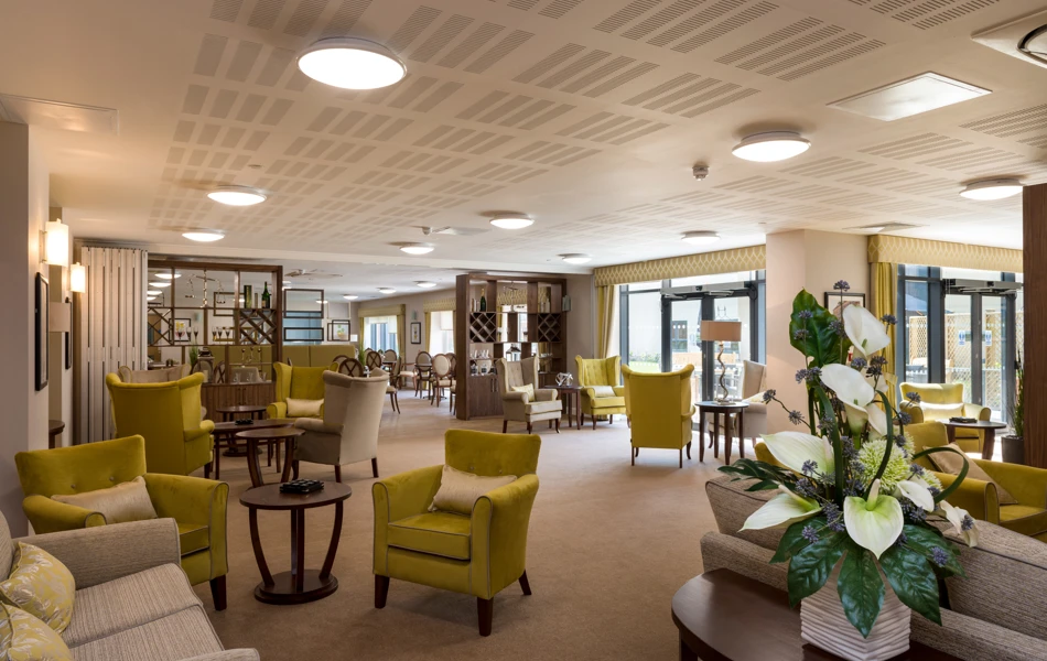 Communal seating area at Burnham Court, Malmesbury SN16 0FN