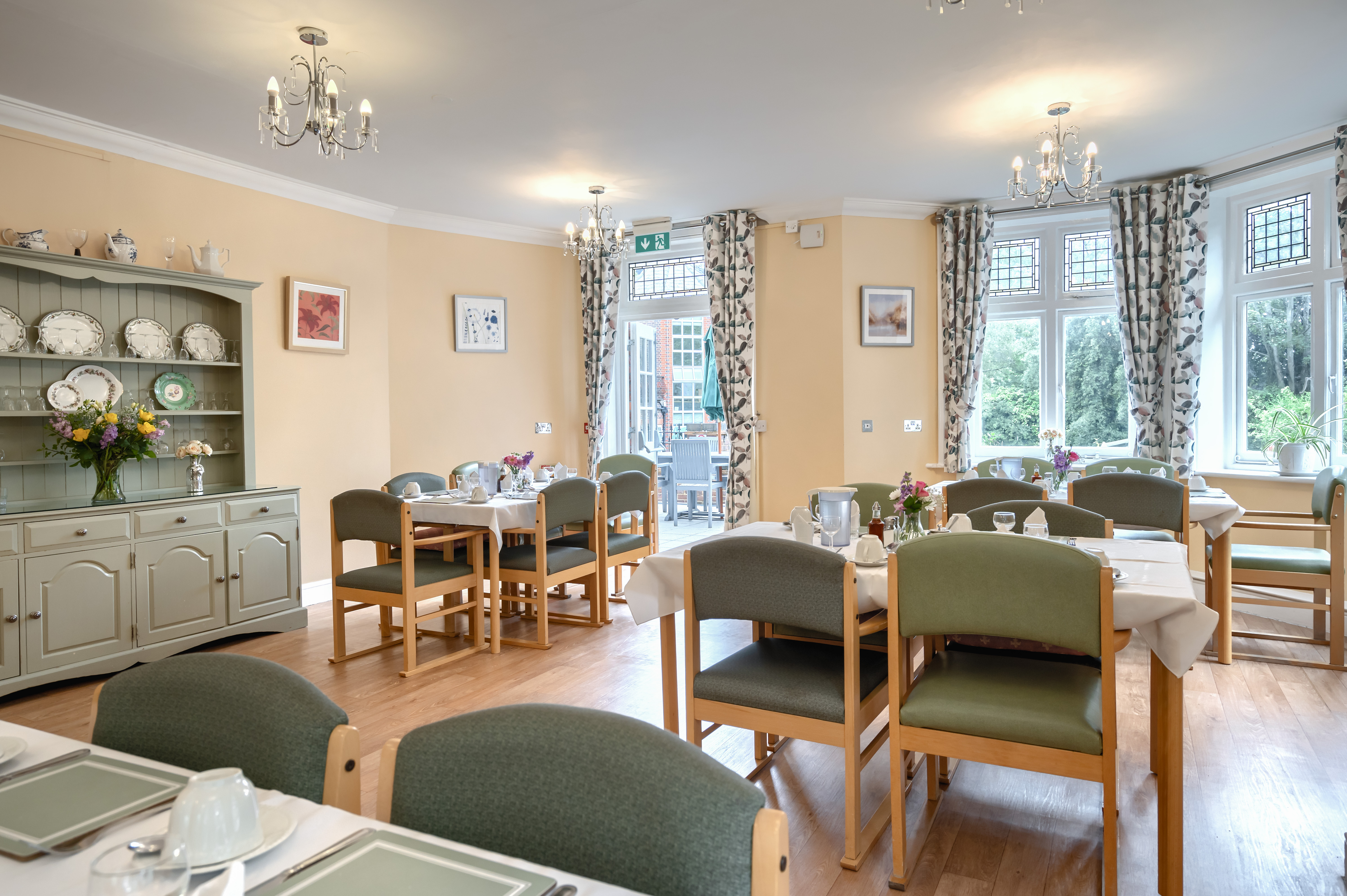 Internal view of communal dining room at Lee House Wimbledon