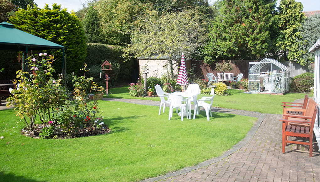 The garden at the rear of Abbeyfield House, Basildon SS14 1PG