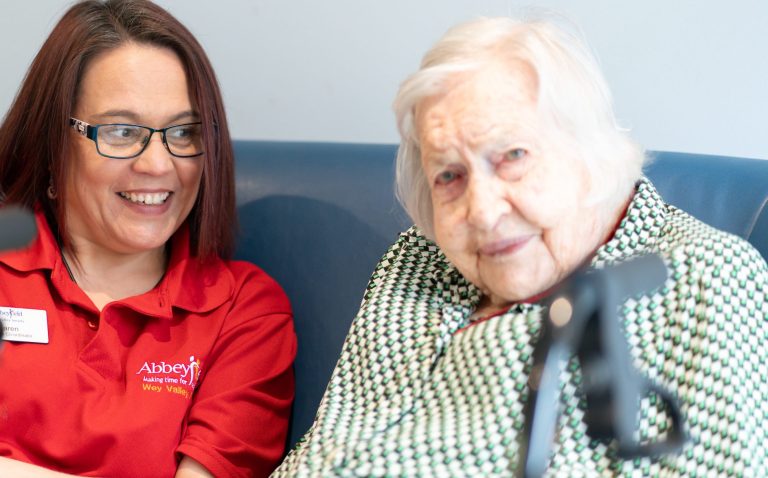 Resident And Staff Member At David Gresham House