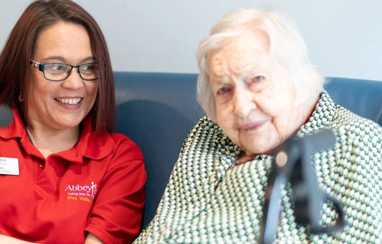 Resident And Staff Member At David Gresham House
