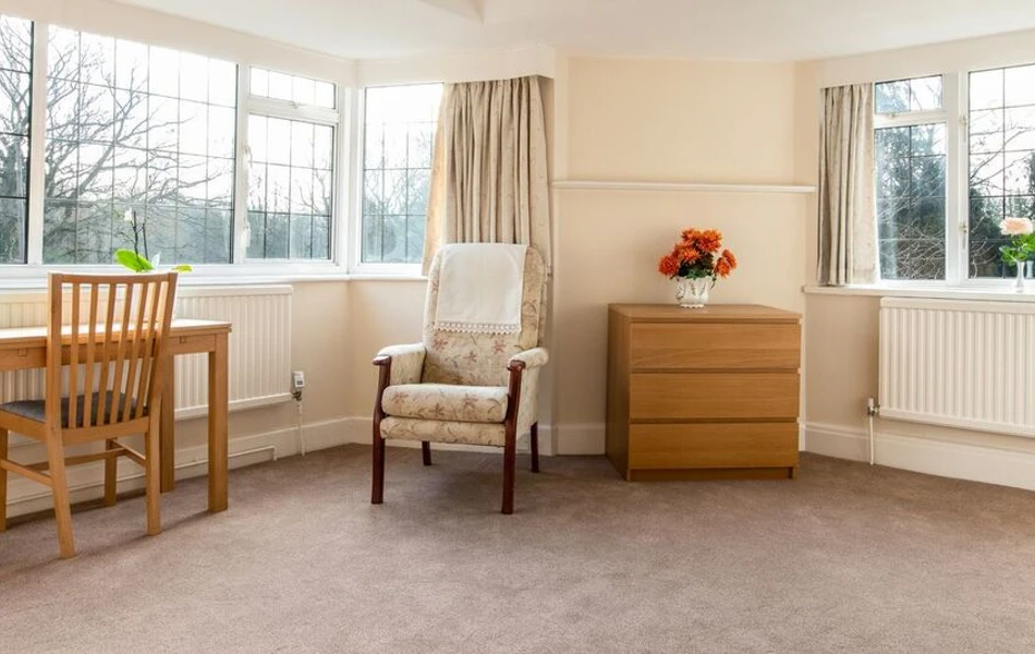 Bright and spacious resident bedroom at Abbeyfield, Austenmead