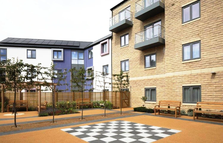 Patio area at Fern House, Bingley BD16 4FA