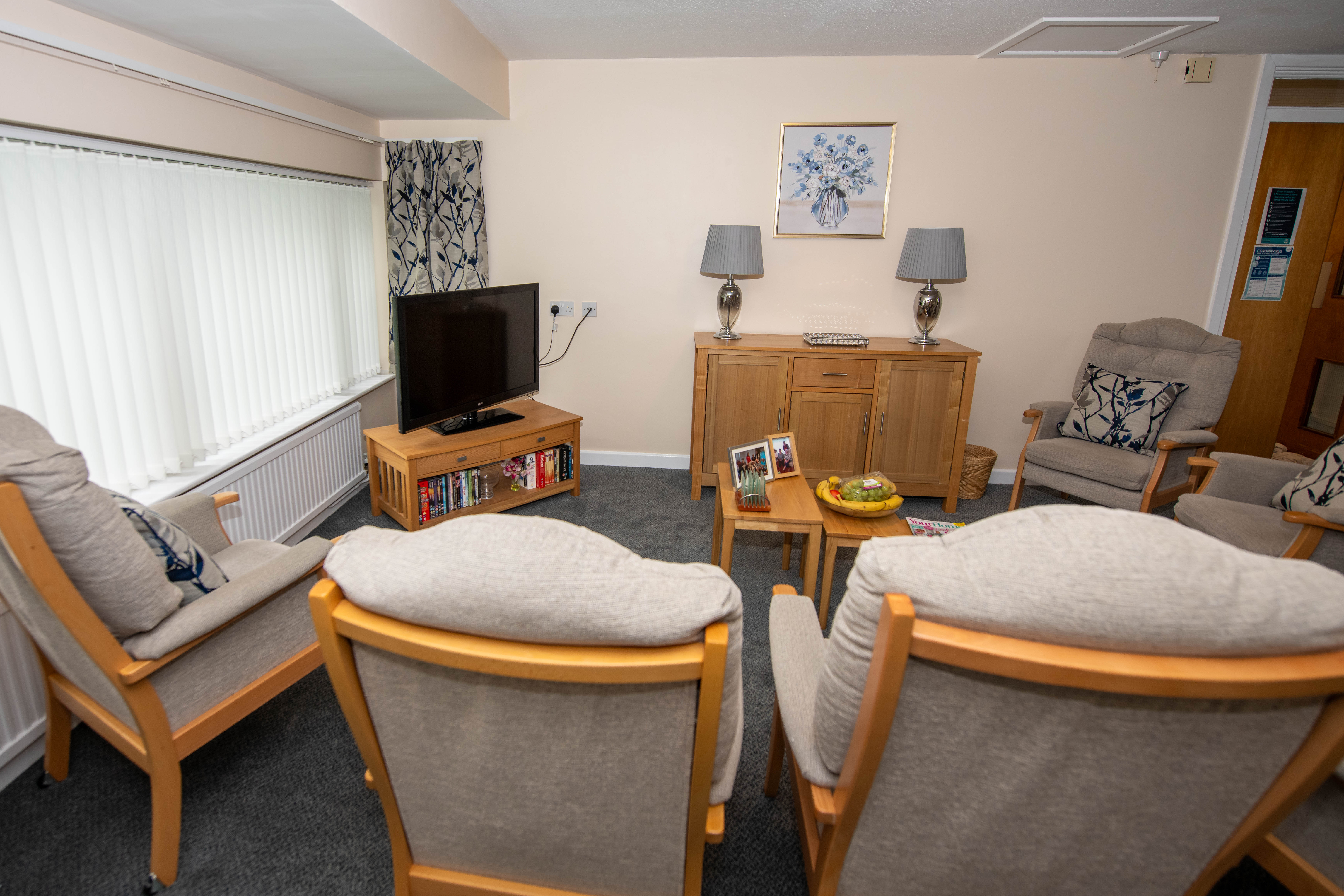 TV lounge at Abbeyfield House, Abergele LL22 7EW