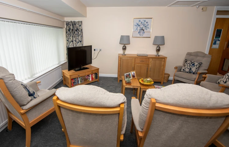TV lounge at Abbeyfield House, Abergele LL22 7EW