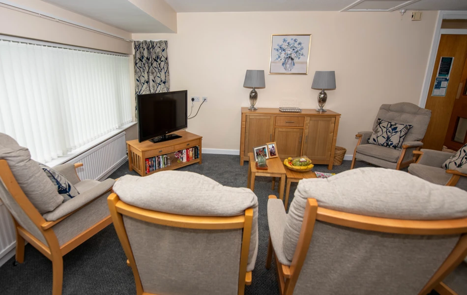 TV lounge at Abbeyfield House, Abergele LL22 7EW