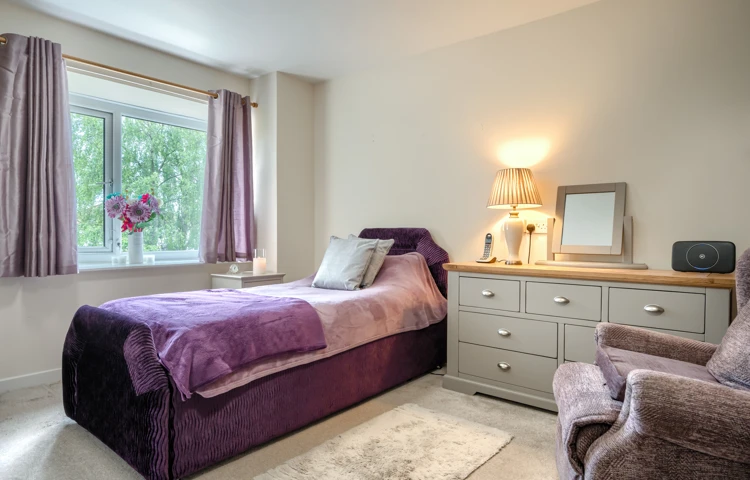 single-bedroom-with-purple-decor at Abbeyfield House, Lincoln LN1 3HJ