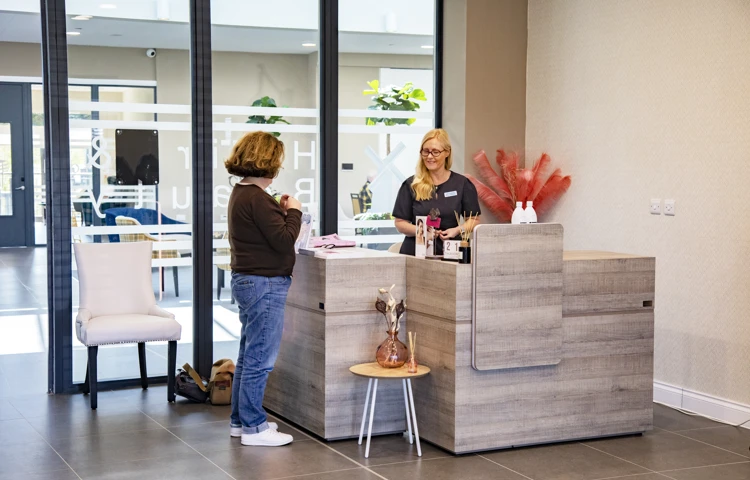 Reception area at Polly's Field Village, Braintree CM7 5XD