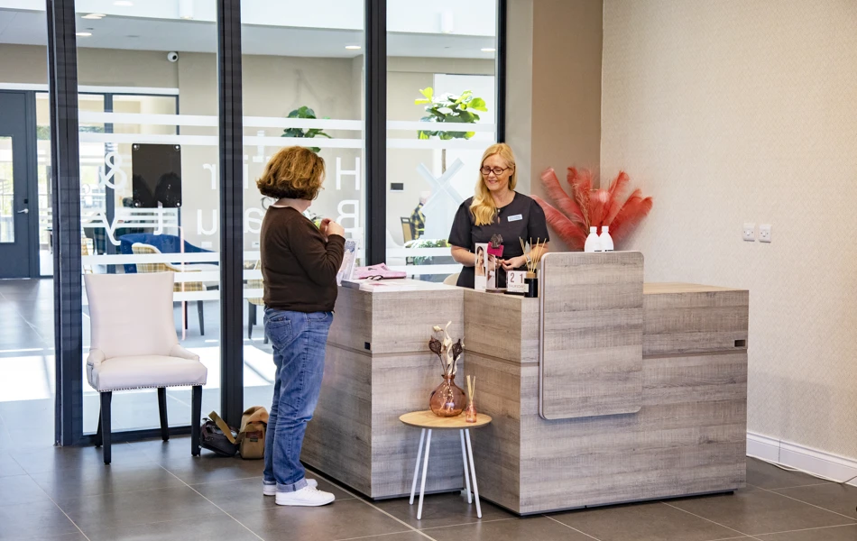 Reception area at Polly's Field Village, Braintree CM7 5XD