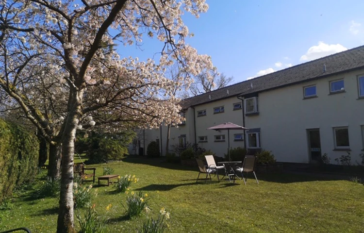 Spring in the garden at Abbeyfield House, Brecon LD3 7RT