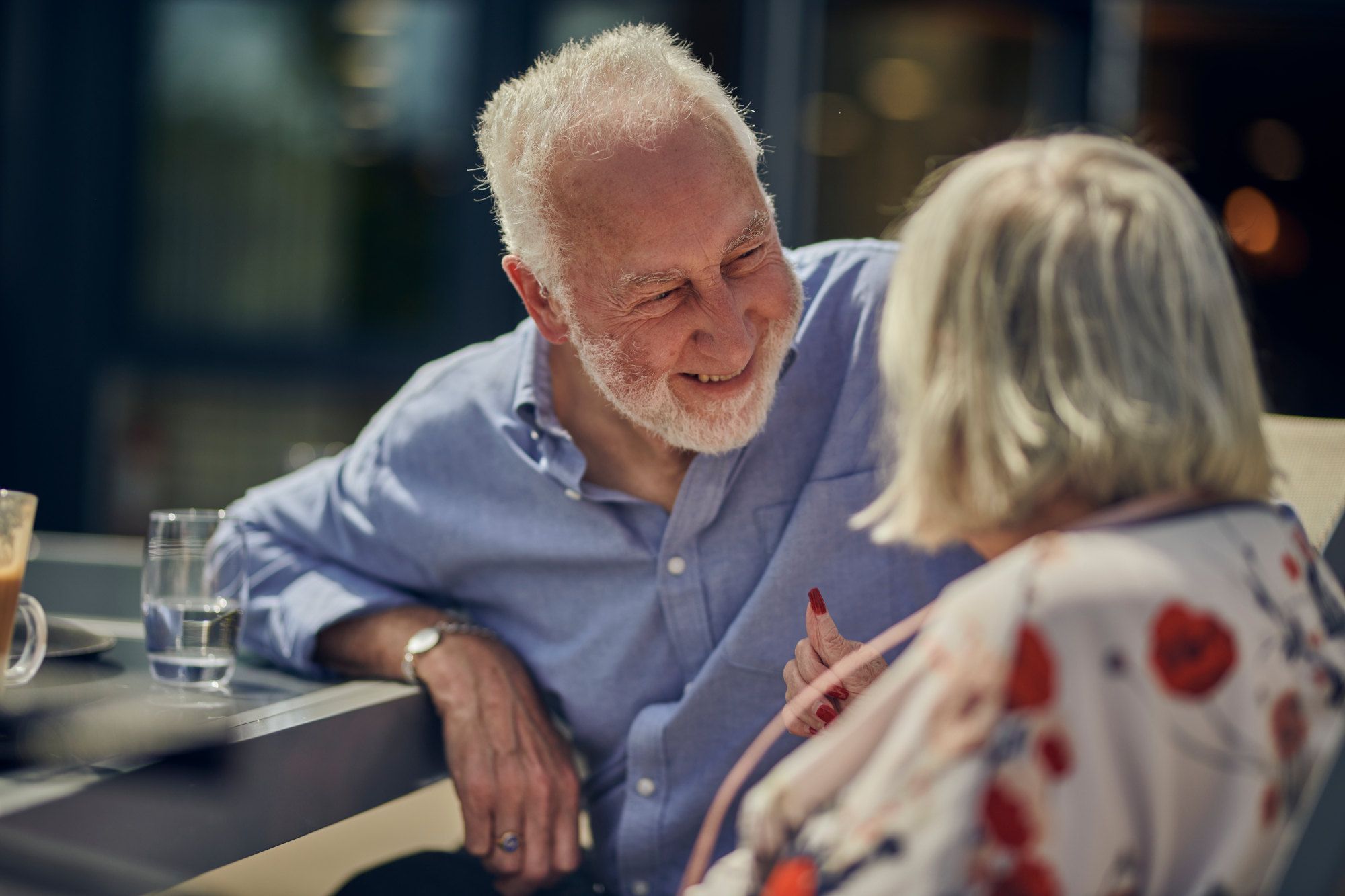 Smiling Older Man Laughing With Older Woman