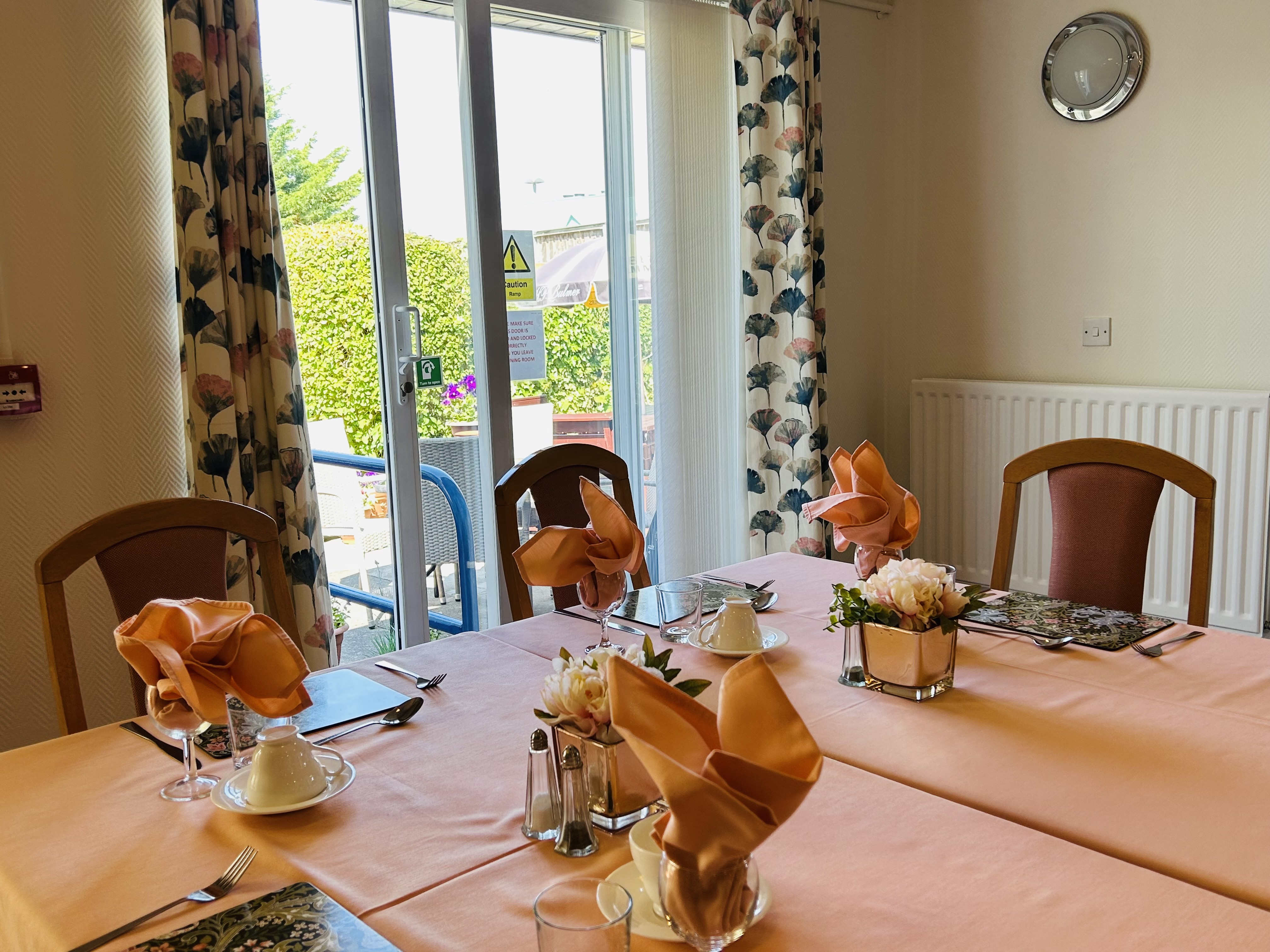 The table in our dining area set for dinner