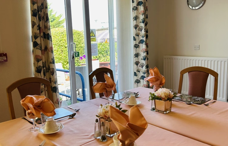The table in our dining area set for dinner