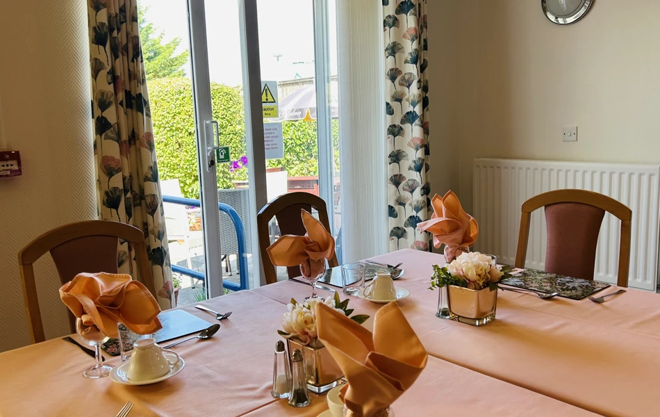 The table in our dining area set for dinner