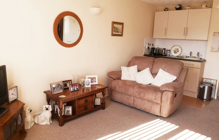 Resident's sitting room at Abbeyfield House, Brecon LD3 7RT