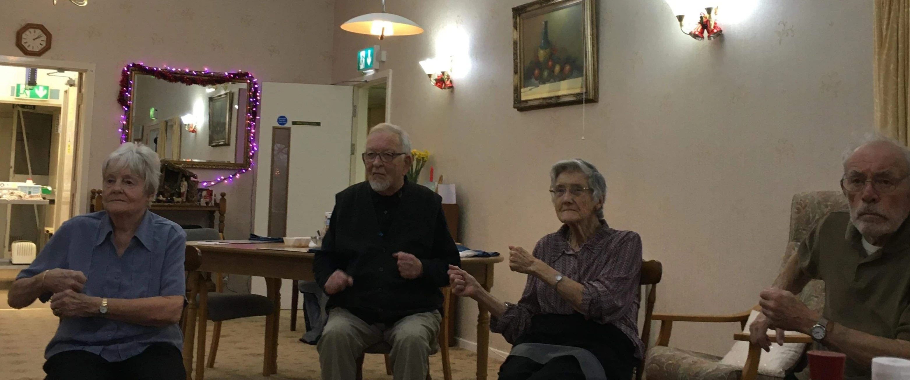 Abbeyfield England Brecon society residents enjoying a fitness class