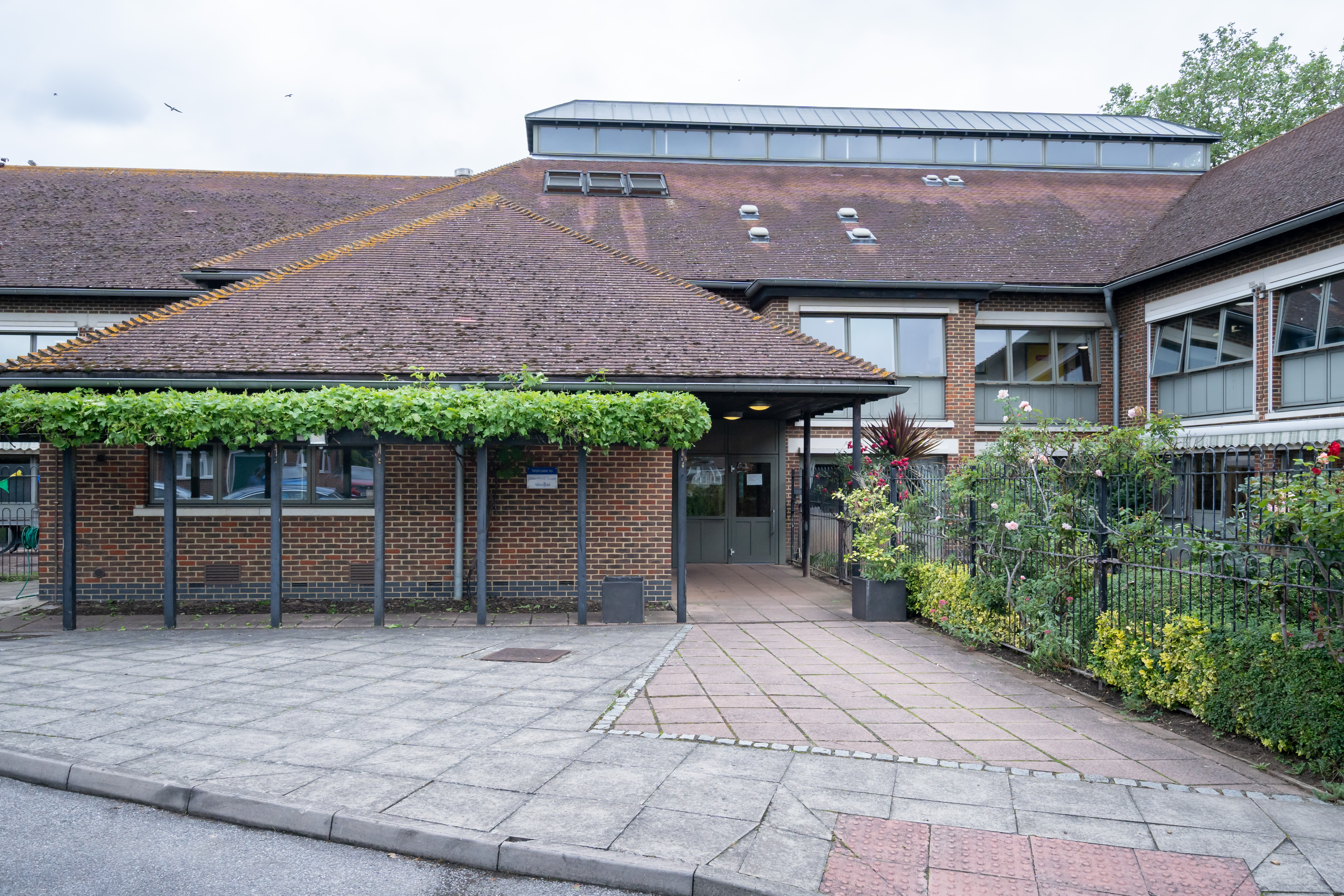 Outside front view of Abbeyfield House Dementia Friendly Care Home in New Malden, London