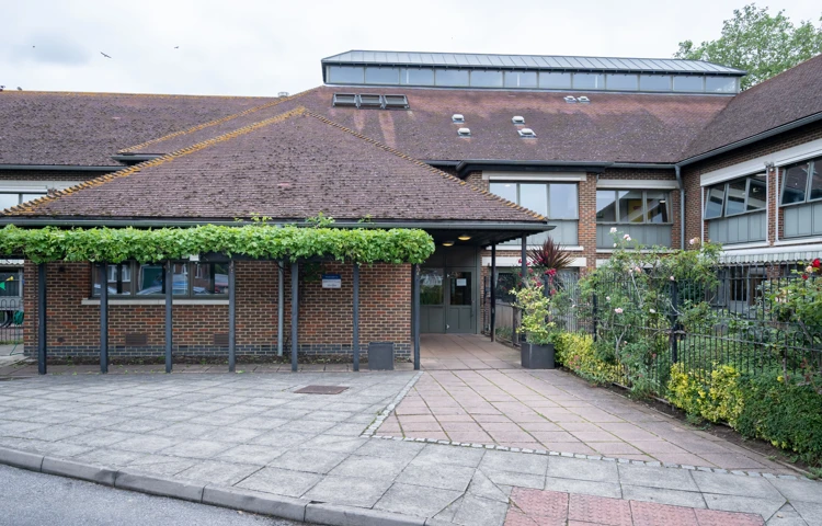 Outside front view of Abbeyfield House Dementia Friendly Care Home in New Malden, London