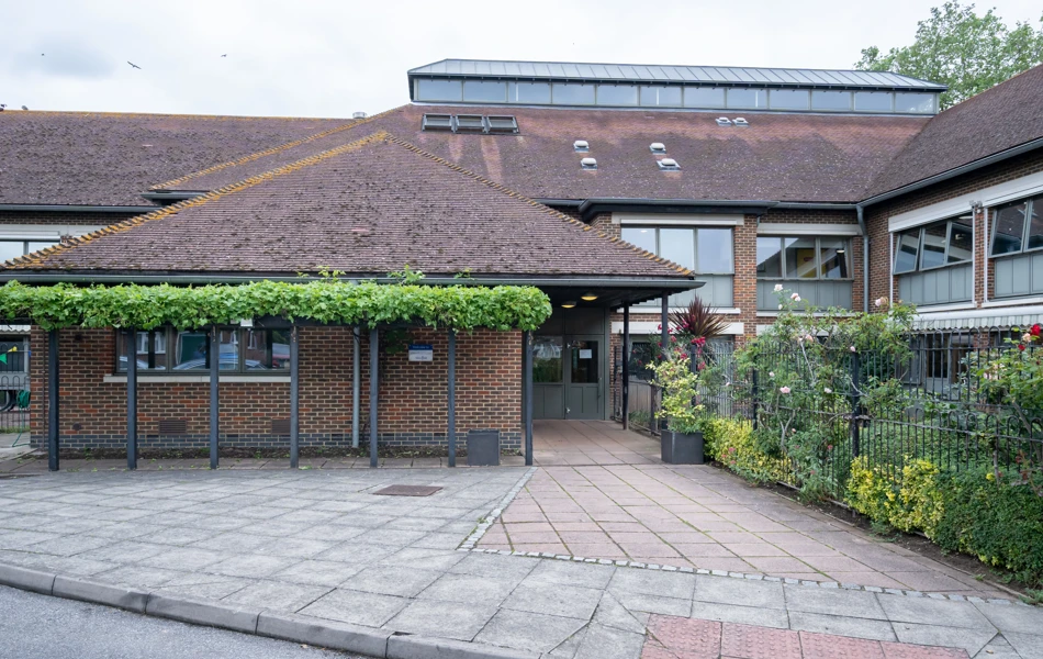 Outside front view of Abbeyfield House Dementia Friendly Care Home in New Malden, London