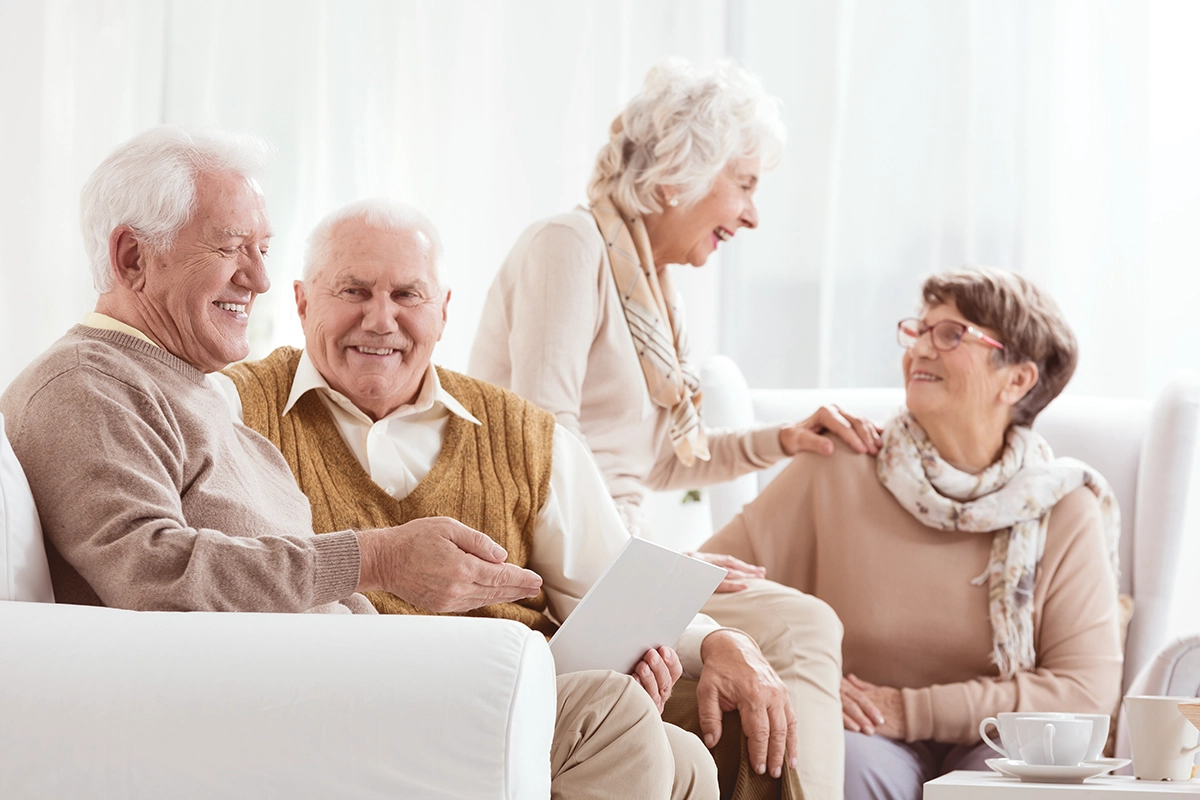 Happy Group Of Older People Enjoying Each Others Company