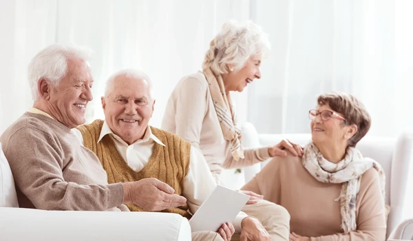 Happy Group Of Older People Enjoying Each Others Company