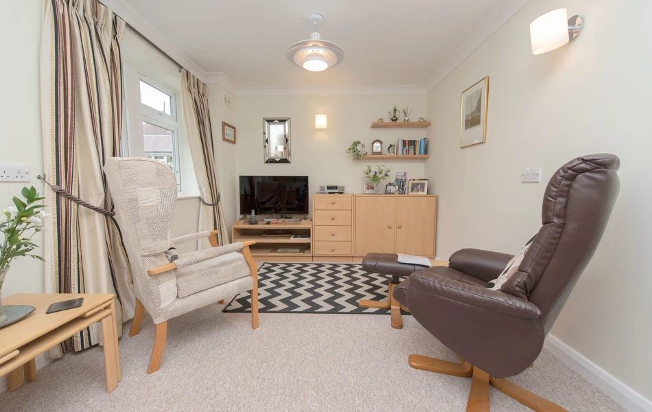 Resident's living room at Westbourne House, Bournemouth BH4 9DS