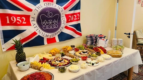 Buffet spread on a table