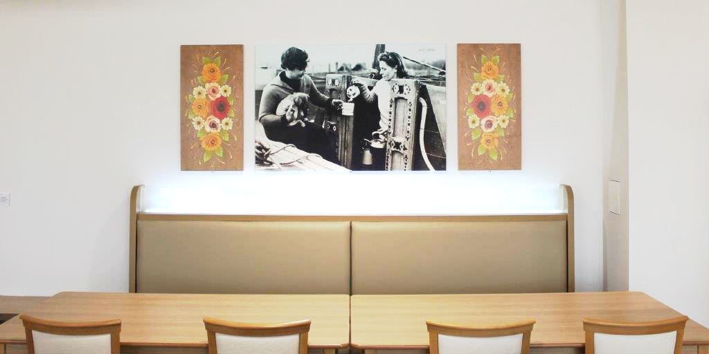 Table and chairs in the Galley restaurant at Fern House, Bingley BD16 4FA