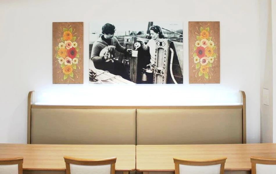 Table and chairs in the Galley restaurant at Fern House, Bingley BD16 4FA