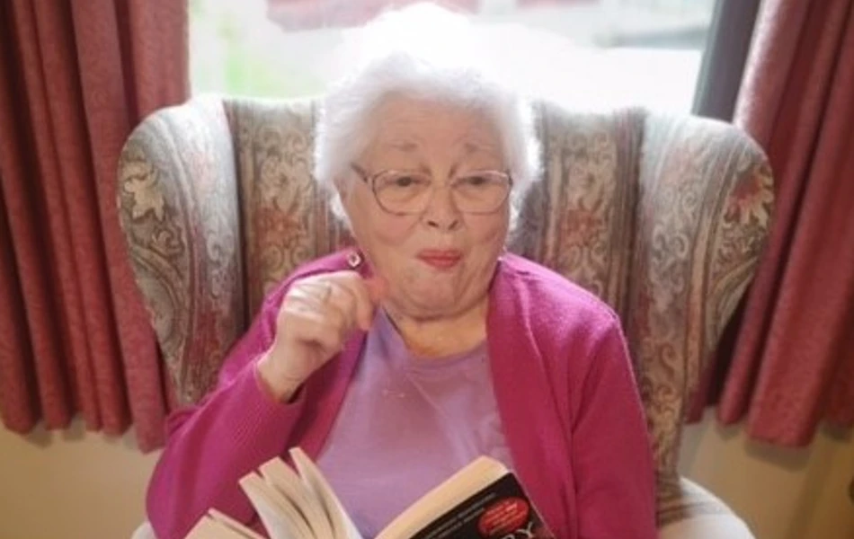 resident-reading-book at Abbeyfield House, Chipping Sodbury BS37 6LB