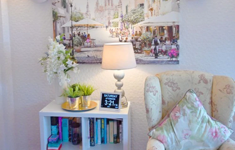 Armchair Bookcase And Painting In Abbeyfield House Settle Bd24 9Rb