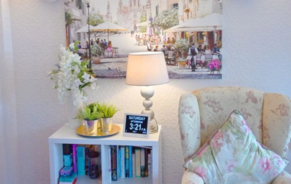 Armchair Bookcase And Painting In Abbeyfield House Settle Bd24 9Rb