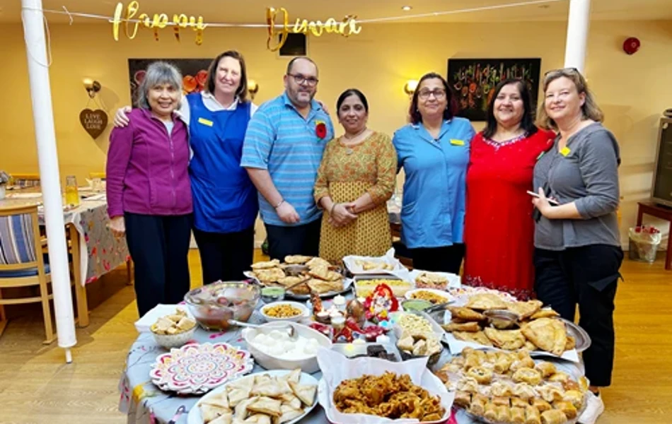 Staff Celebrating Diwali at Friars Mead, Kings Langley WD4 8DR