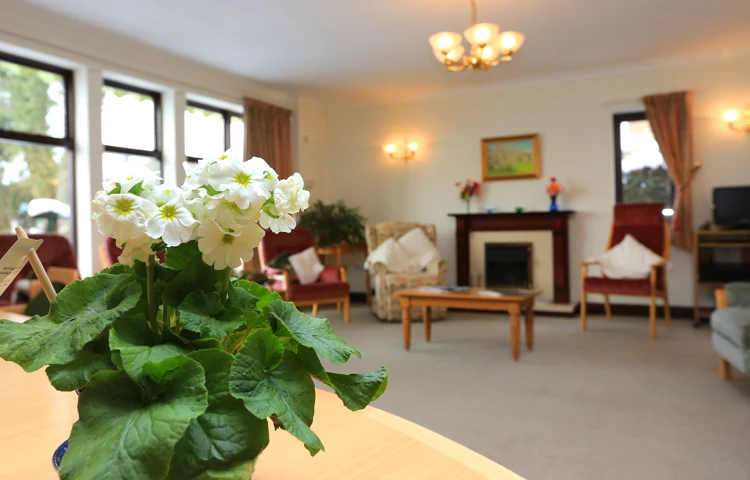 Armchairs in the lounge of Abbeyfield House, Bishops Castle SY9 5PA