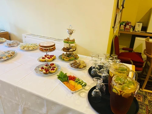 Celebration cakes on a table