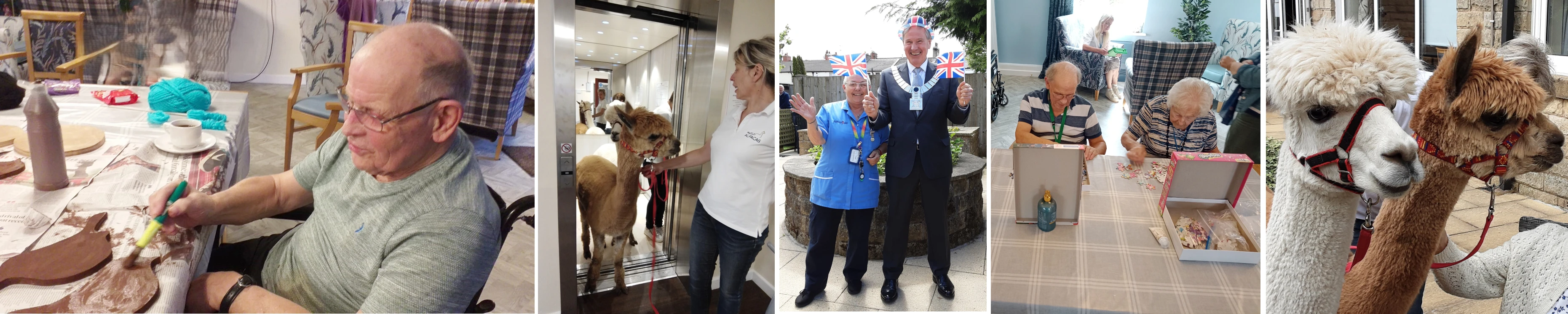 Selection of photos showing the various activities taking place at Abbeyfield House in Clitheroe