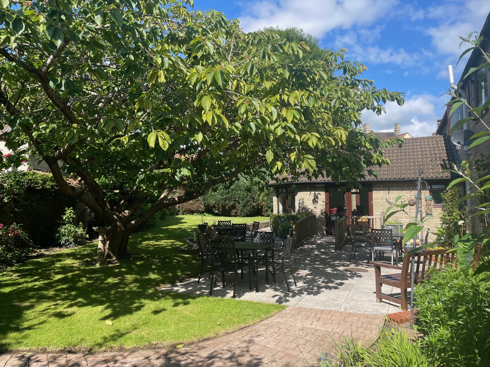 Garden and patio at Abbeyfield House, Chipping Sodbury BS37 6LB