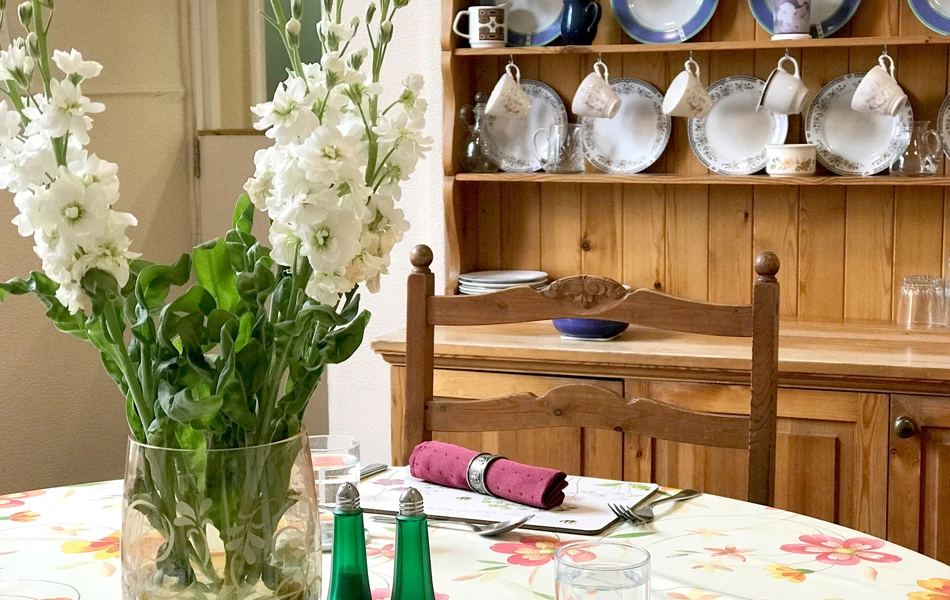 Mealtimes are taken in our communal dining room