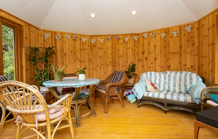 Inside the summer house at Abbeyfield House, Reigate RH2 9DZ