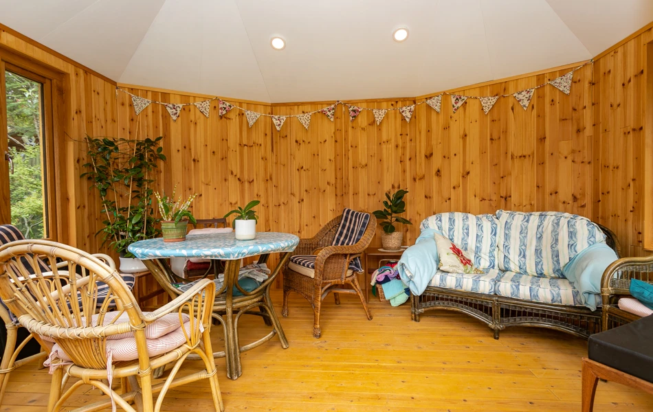 Inside the summer house at Abbeyfield House, Reigate RH2 9DZ