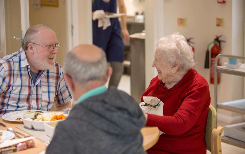 Happy residents at Abbeyfield House, Hove BN3 4GB