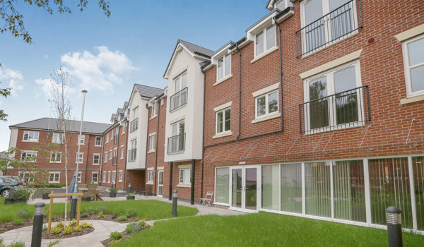 Communal gardens at the rear of Whiston Court