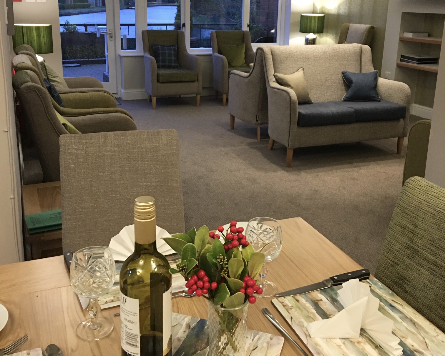 The lounge and dining room of Abbeyfield House, Garstang PR3 1PA