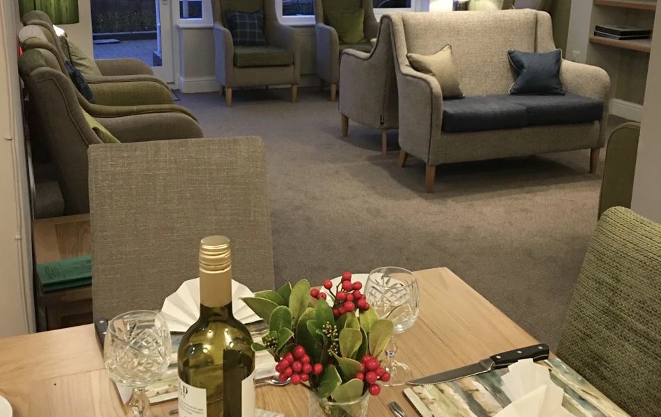 The lounge and dining room of Abbeyfield House, Garstang PR3 1PA