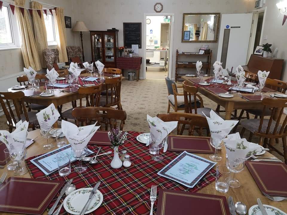 burns-night-table at Abbeyfield House, Brecon LD3 7RT