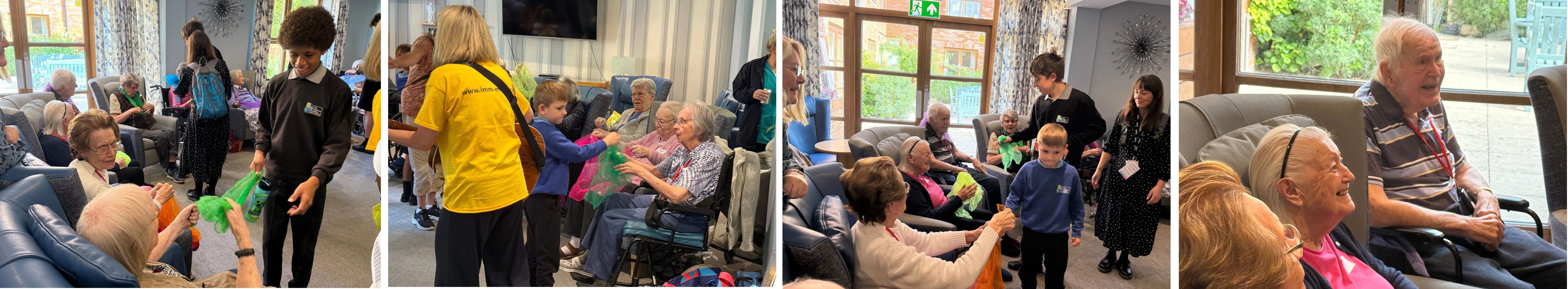 Collage of photos from Hatch Mills intergeneration event