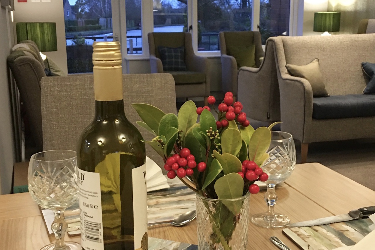 Table set for dinner in Abbeyfield House, Garstang PR3 1PA