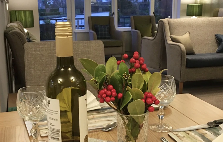 Table set for dinner in Abbeyfield House, Garstang PR3 1PA